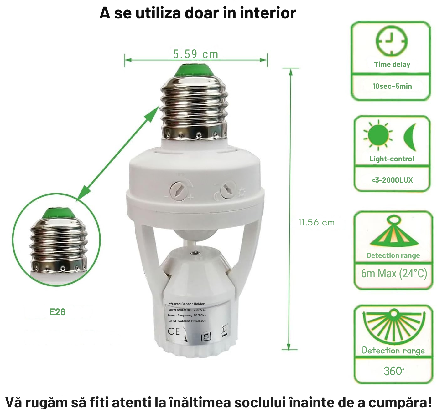 Adaptor cu Senzor de Mișcare